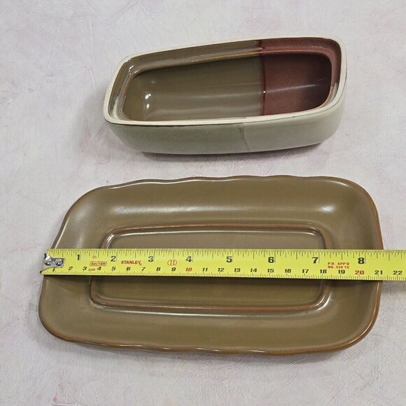 Sango GOLD DUST SIENNA Covered Butter Dish In Brown, Tan, Beige 1/4 Lb - Picture 5 of 8